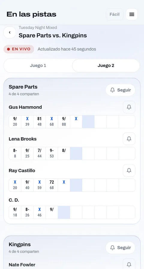 En las pistas: un encuentro de liga cuadro por cuadro, mientras se juega